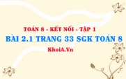 Bài 2.1 trang 33 SGK Toán 8 tập 1 Kết nối tri thức